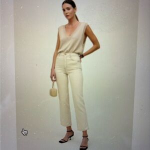 Reformation Cream High-Waisted Jeans
